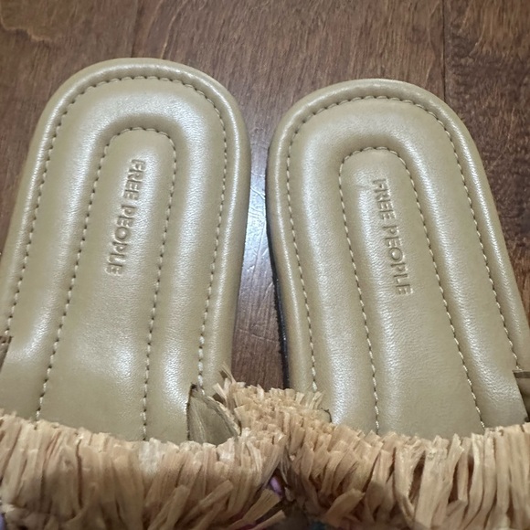 Free People Shipwrecked Multicolor Beaded Raffia Slide Sandals - Picture 3 of 10